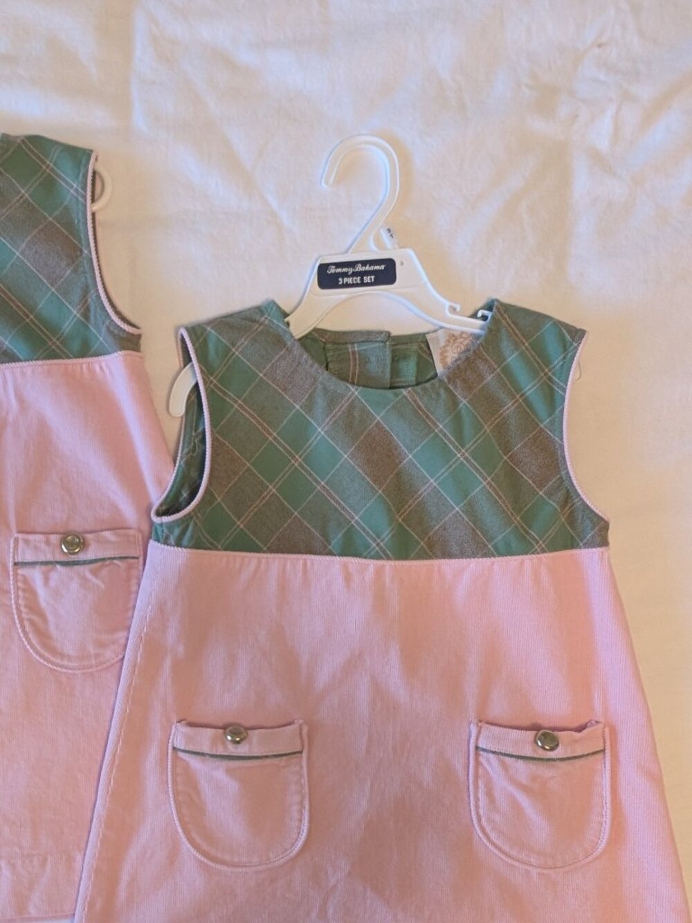 The Beaufort Bonnet Jill Jumper Corduroy Plaid With Palm Beach Pink Size 8